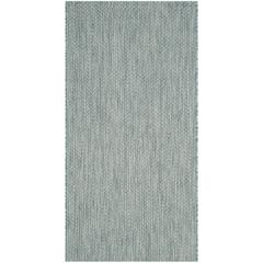 COURTYARD, AQUA / GREY, 2'-7" X 5', Area Rug, CY8521-37121-3