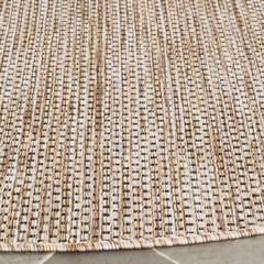 COURTYARD, NATURAL / BLACK, 5'-3" X 5'-3" Round, Area Rug, CY8521-37312-5R