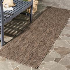 COURTYARD, BROWN / BROWN, 2'-3" X 12', Area Rug