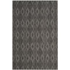 COURTYARD, BLACK / BLACK, 4' X 5'-7", Area Rug
