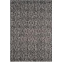 COURTYARD, BLACK / BLACK, 6'-7" X 9'-6", Area Rug