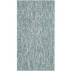 COURTYARD, AQUA / AQUA, 2' X 3'-7", Area Rug, CY8522-37122-2