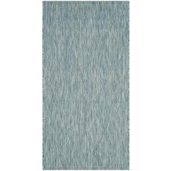 COURTYARD, AQUA / AQUA, 2'-7" X 5', Area Rug, CY8522-37122-3