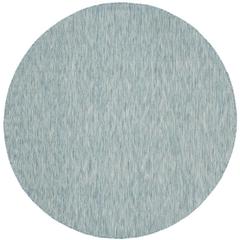 COURTYARD, AQUA / AQUA, 6'-7" X 6'-7" Round, Area Rug, CY8522-37122-7R
