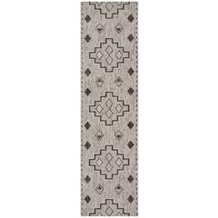 COURTYARD, GREY / BLACK, 2'-3" X 10', Area Rug, CY8533-37612-210