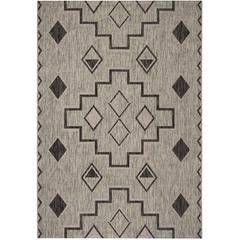 COURTYARD, GREY / BLACK, 5'-3" X 7'-7", Area Rug, CY8533-37612-5