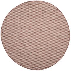 COURTYARD, RUST / LIGHT GREY, 6'-7" X 6'-7" Round, Area Rug