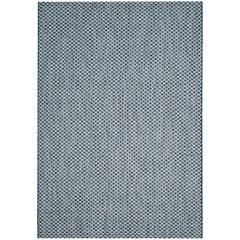 COURTYARD, BLUE / LIGHT GREY, 4' X 5'-7", Area Rug