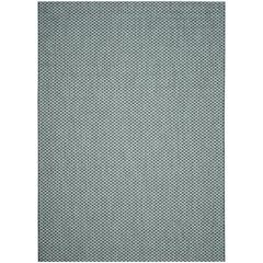 COURTYARD, TURQUOISE / LIGHT GREY, 6'-7" X 9'-6", Area Rug