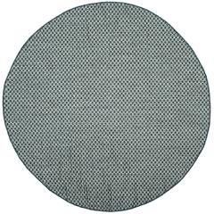 COURTYARD, TURQUOISE / LIGHT GREY, 6'-7" X 6'-7" Round, Area Rug