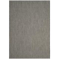 COURTYARD, BLACK / LIGHT GREY, 5'-3" X 7'-7", Area Rug