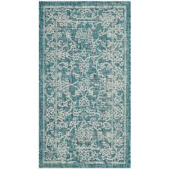 COURTYARD, TURQUOISE, 2' X 3'-7", Area Rug