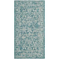 COURTYARD, TURQUOISE, 2'-7" X 5', Area Rug