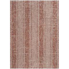 COURTYARD, LIGHT BEIGE / TERRACOTTA, 4' X 5'-7", Area Rug, CY8736-36512-4