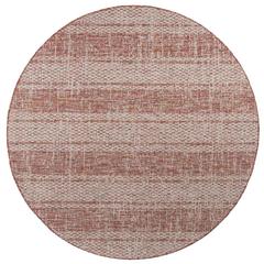 COURTYARD, LIGHT BEIGE/TERRACOTTA, 6'-7" Round, Area Rug, CY8736-36512-7R