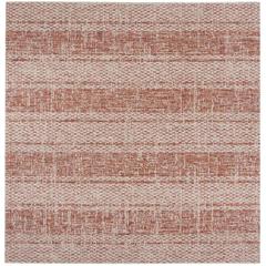 COURTYARD, LIGHT BEIGE/TERRACOTTA, 6'-7" Square, Area Rug, CY8736-36512-7SQ