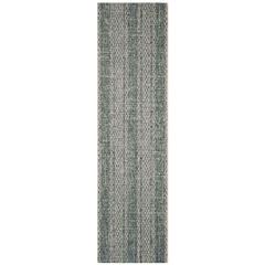 COURTYARD, LIGHT GREY / TEAL, 2'-3" X 8', Area Rug, CY8736-37212-28