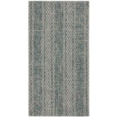 COURTYARD, LIGHT GREY / TEAL, 2' X 3'-7", Area Rug, CY8736-37212-2