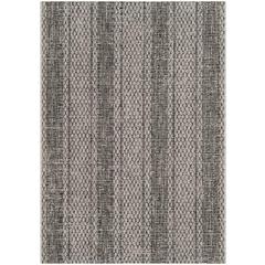 COURTYARD, LIGHT GREY / BLACK, 4' X 5'-7", Area Rug, CY8736-37612-4