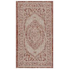 COURTYARD, LIGHT BEIGE / TERRACOTTA, 2' X 3'-7", Area Rug, CY8751-36512-2