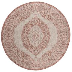COURTYARD, LIGHT BEIGE/TERRACOTTA, 6'-7" Round, Area Rug, CY8751-36512-7R