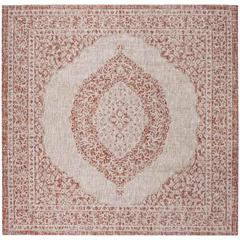 COURTYARD, LIGHT BEIGE/TERRACOTTA, 6'-7" Square, Area Rug, CY8751-36512-7SQ