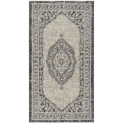 COURTYARD, LIGHT GREY / BLACK, 2'-7" X 5', Area Rug, CY8751-37612-3
