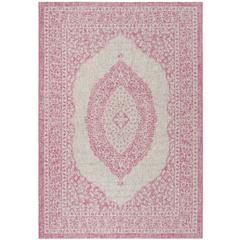 COURTYARD, LIGHT GREY / FUCHSIA, 4' X 5'-7", Area Rug, CY8751-39712-4