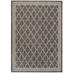 COURTYARD, BLACK / BEIGE, 4' X 5'-7", Area Rug, CY8871-36621-4