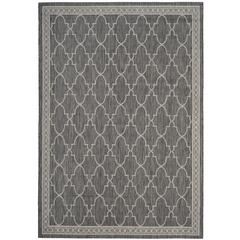COURTYARD, BLACK / BEIGE, 6'-7" X 9'-6", Area Rug, CY8871-36621-6