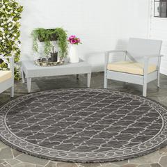 COURTYARD, BLACK / BEIGE, 6'-7" X 6'-7" Round, Area Rug, CY8871-36621-7R