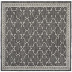COURTYARD, BLACK / BEIGE, 6'-7" X 6'-7" Square, Area Rug, CY8871-36621-7SQ