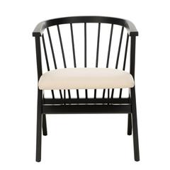 Noah Spindle Dining Chair, Black/Beige, Set of 2