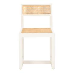Bernice Cane Dining Chair, White/Natural