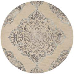 DIP DYE, BEIGE / BLUE, 7' X 7' Round, Area Rug, DDY510A-7R