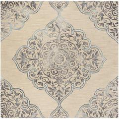 DIP DYE, BEIGE / BLUE, 7' X 7' Square, Area Rug, DDY510A-7SQ