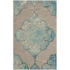 DIP DYE, GREY / TURQUOISE, 2' X 3', Area Rug, DDY510C-2