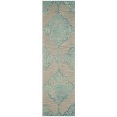 DIP DYE, GREY / TURQUOISE, 2'-3" X 8', Area Rug, DDY510C-28