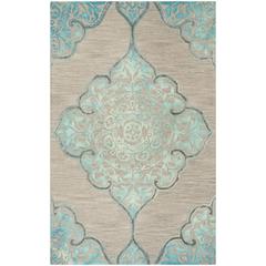 DIP DYE, GREY / TURQUOISE, 5' X 8', Area Rug, DDY510C-5