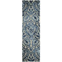 DIP DYE, ROYAL BLUE / BEIGE, 2'-3" X 8', Area Rug