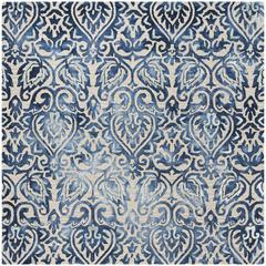 DIP DYE, ROYAL BLUE / BEIGE, 7' X 7' Square, Area Rug