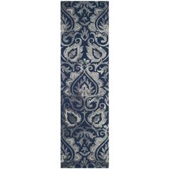 DIP DYE, NAVY / GREY, 2'-3" X 8', Area Rug