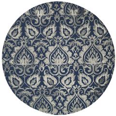 DIP DYE, NAVY / GREY, 7' X 7' Round, Area Rug