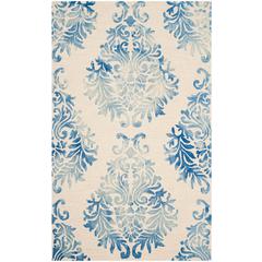 DIP DYE, BEIGE / BLUE, 5' X 8', Area Rug, DDY516A-5