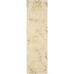 DIP DYE, BEIGE / GREEN, 2'-3" X 8', Area Rug