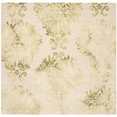 DIP DYE, BEIGE / GREEN, 7' X 7' Square, Area Rug