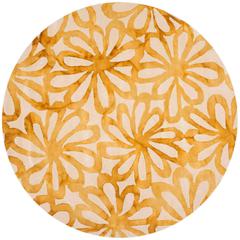 DIP DYE, BEIGE / GOLD, 7' X 7' Round, Area Rug