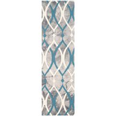 DIP DYE, GREY / IVORY BLUE, 2'-3" X 8', Area Rug