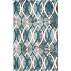 DIP DYE, GREY / IVORY BLUE, 5' X 8', Area Rug