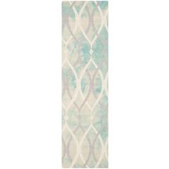 DIP DYE, GREEN / IVORY GREY, 2'-3" X 8', Area Rug